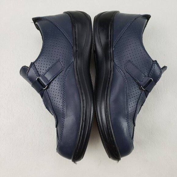 ORTHOFEET Alexandria Leather Comfort Shoes Blue Womens 6 W Wide Casual Loafers - Picture 6 of 11